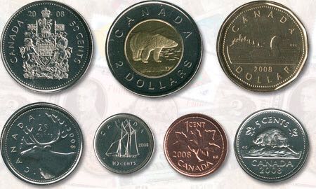 Roll Of Canadian 25 Cent Coins