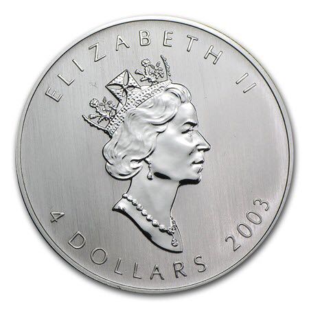 5 Dollars - Silver Maple Leaf With Hologram 2003  coin collectible - Main Image 2