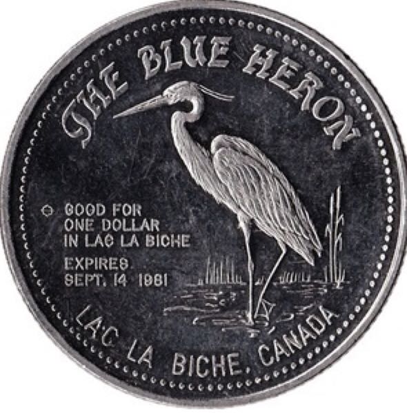 1981 Lac La Biche Silver Dollar - Pow Wow Days And Fishing Derby  coin collectible - Main Image 2