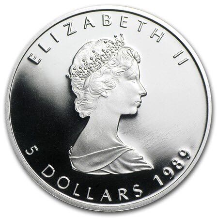 1989 1oz Silver Canadian Maple  coin collectible - Main Image 2