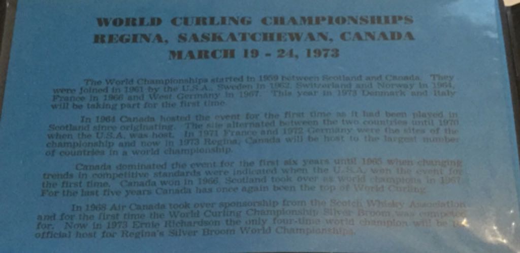 World Curling Championships Official First Day Cover And Medallion  coin collectible - Main Image 2