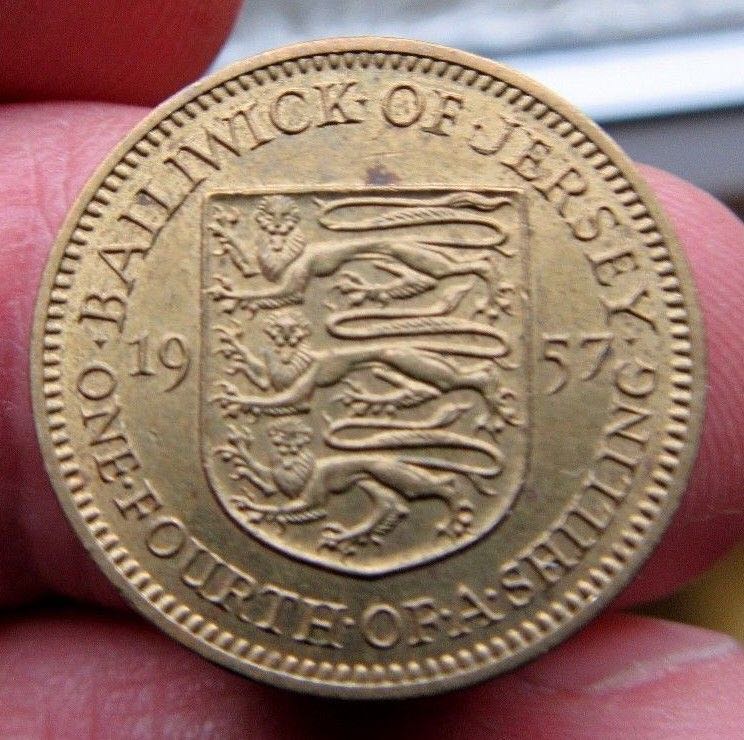 1957 Balliwick Of Jersey Quarter Of A Shilling  coin collectible - Main Image 2