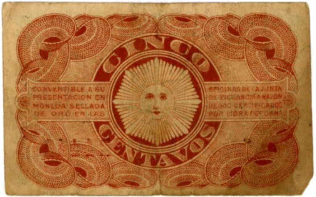 Cinco Centavos (Certificado De Depósito De Oro)  coin collectible - Main Image 2