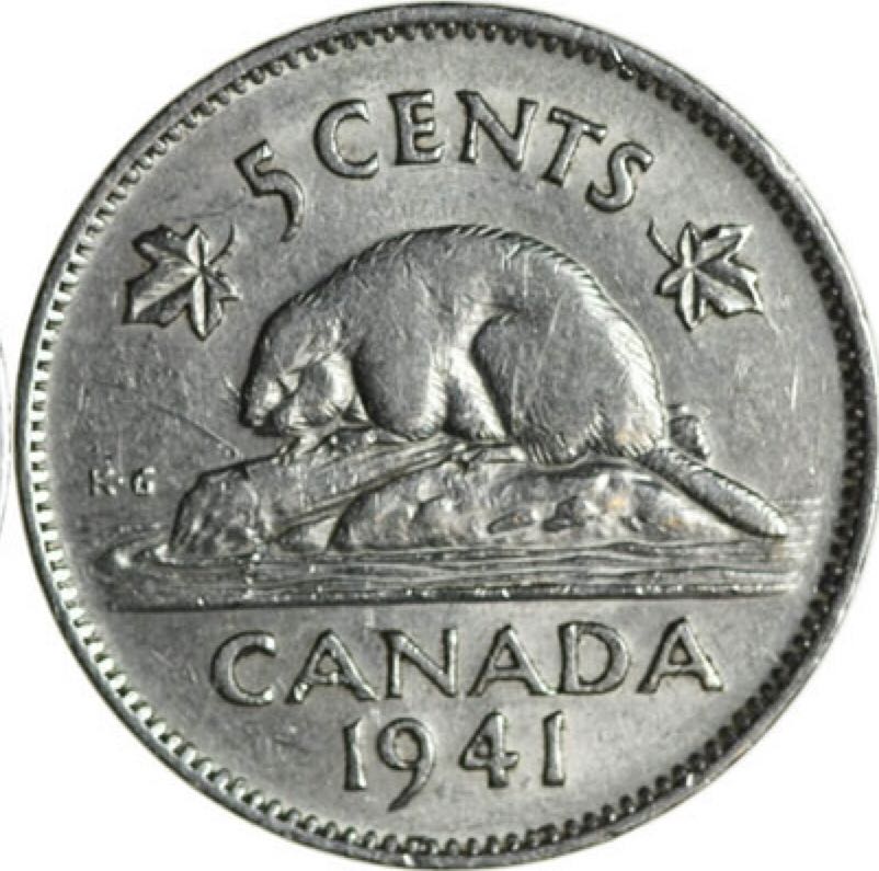 Roll Of Canadian Nickel 50 Cent Coins