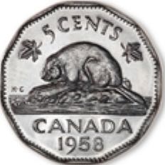 Canadian Nickel 5 Cent Coin