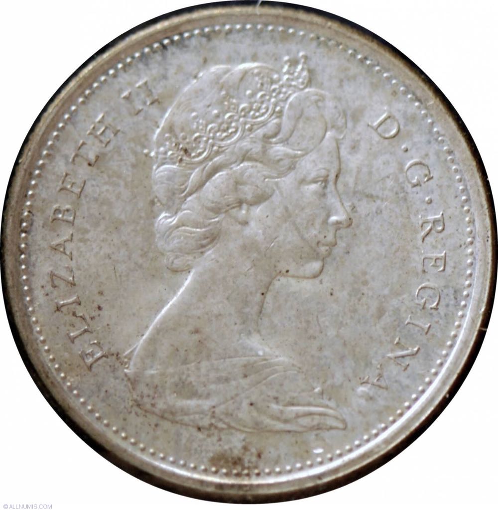 Roll Of Canadian 25 Cent Coins 1965  coin collectible - Main Image 2