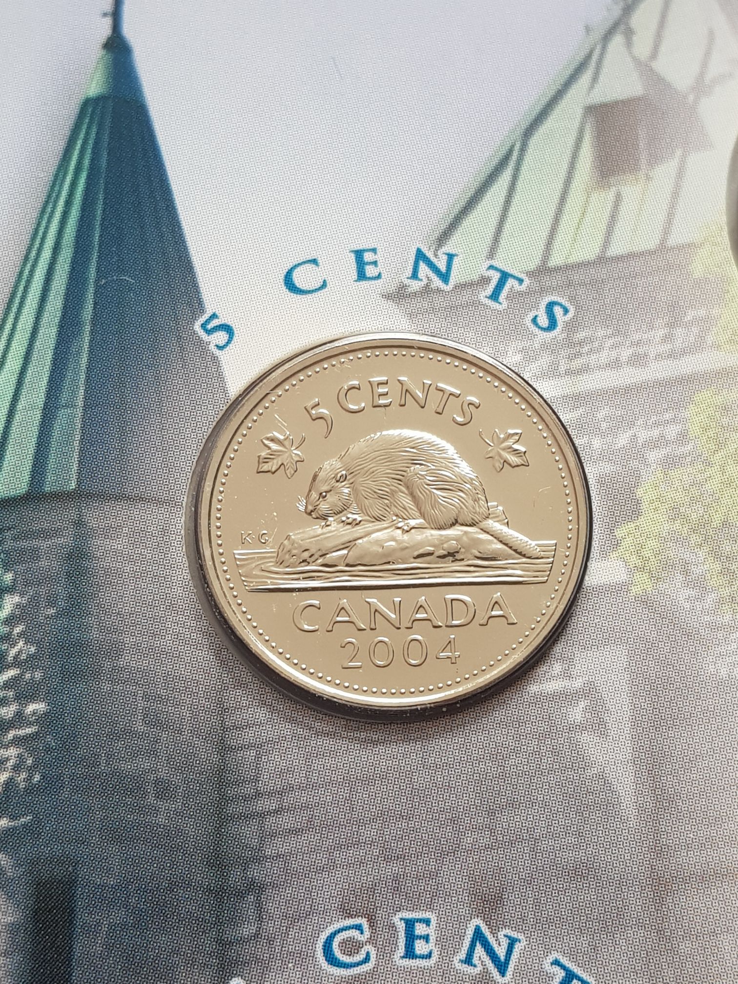 Roll Of Canadian 5 Cent Coins