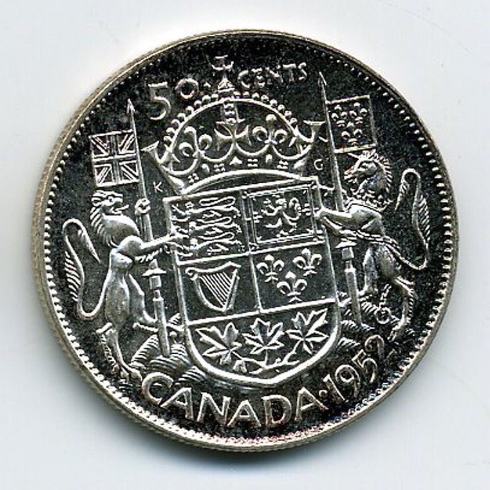 Roll Of Canadian 25 Cent Coins