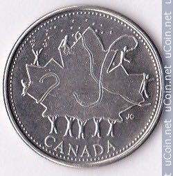 Roll Of Canadian 5 Cent Coins