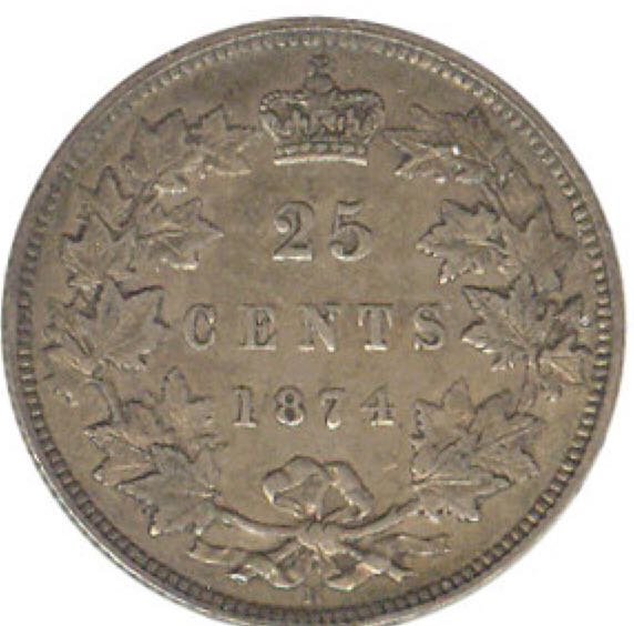 Roll Of Canadian 25 Cent Coins 