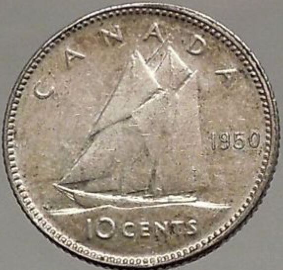 Canadian Silver 10 Cent Coin coin collectible - Main Image 1