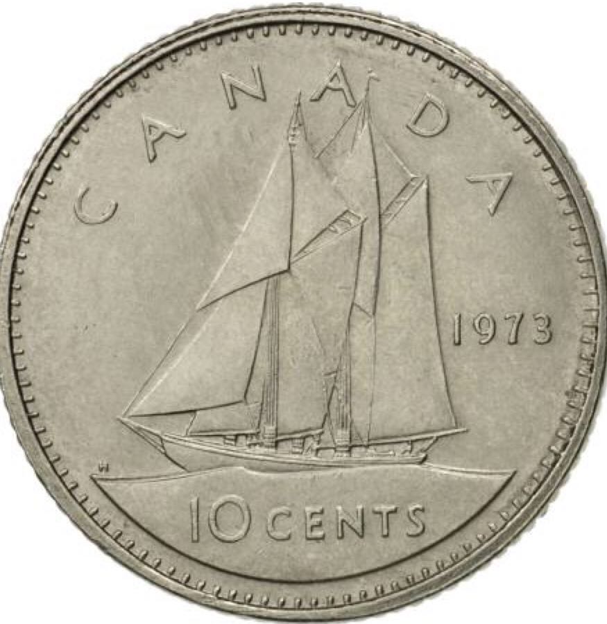 Roll Of Canadian 25 Cent Coins
