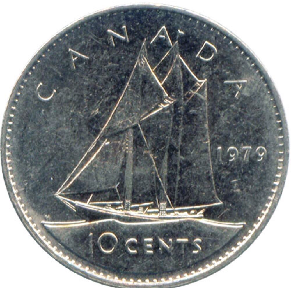 Canadian Silver 10 Cent Coin 1965