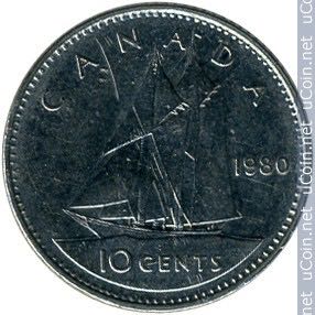 Roll Of Canadian 5 Cent Coins