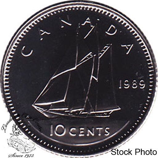 Roll Of Canadian 10 Cent Coins 1950