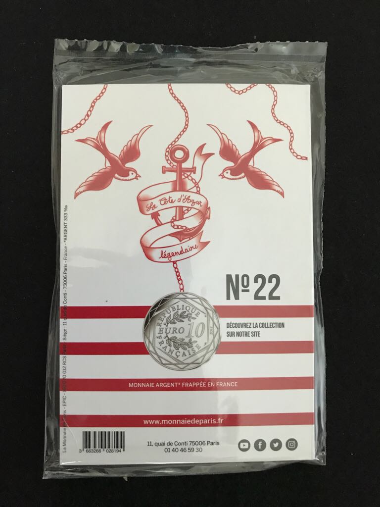 Jean Paul Gaultier La France - No. 22 Legendary Cote D’Azur  coin collectible - Main Image 2