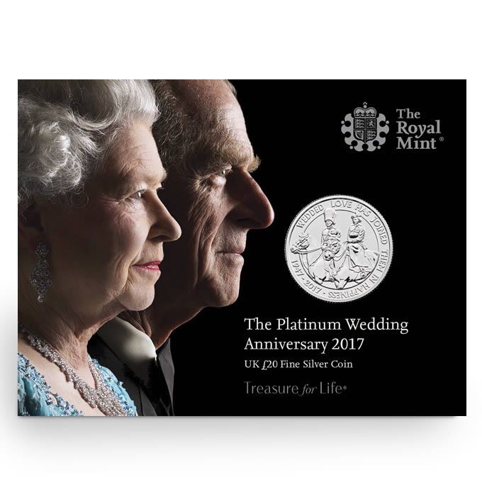 The Platinum Wedding Anniversary £20  coin collectible - Main Image 1