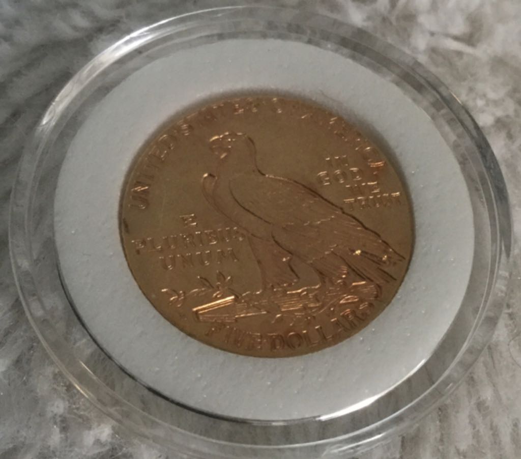 1909 $5 Indian Head  coin collectible - Main Image 2