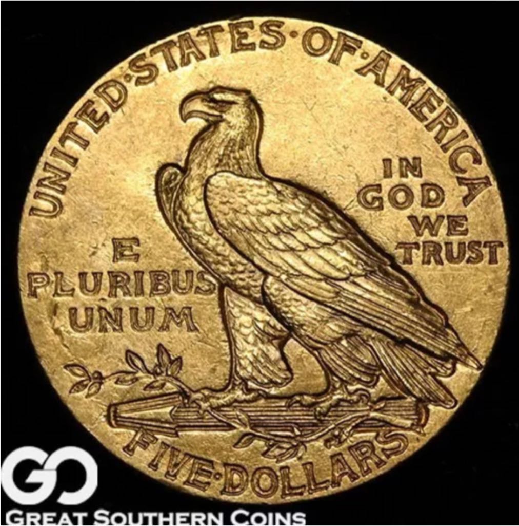 1913 US Gold Half Eagle  coin collectible - Main Image 2