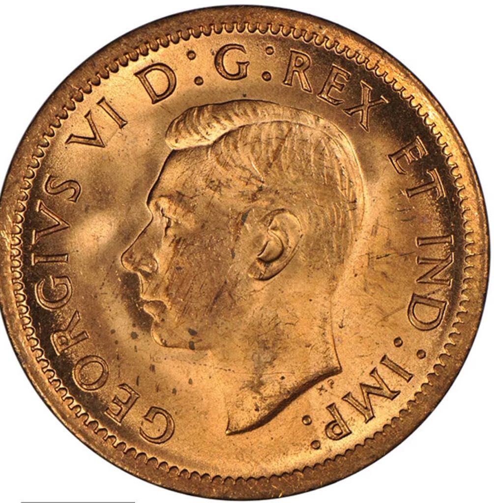 Canadian Copper 1 Cent Coin 1938  coin collectible - Main Image 2