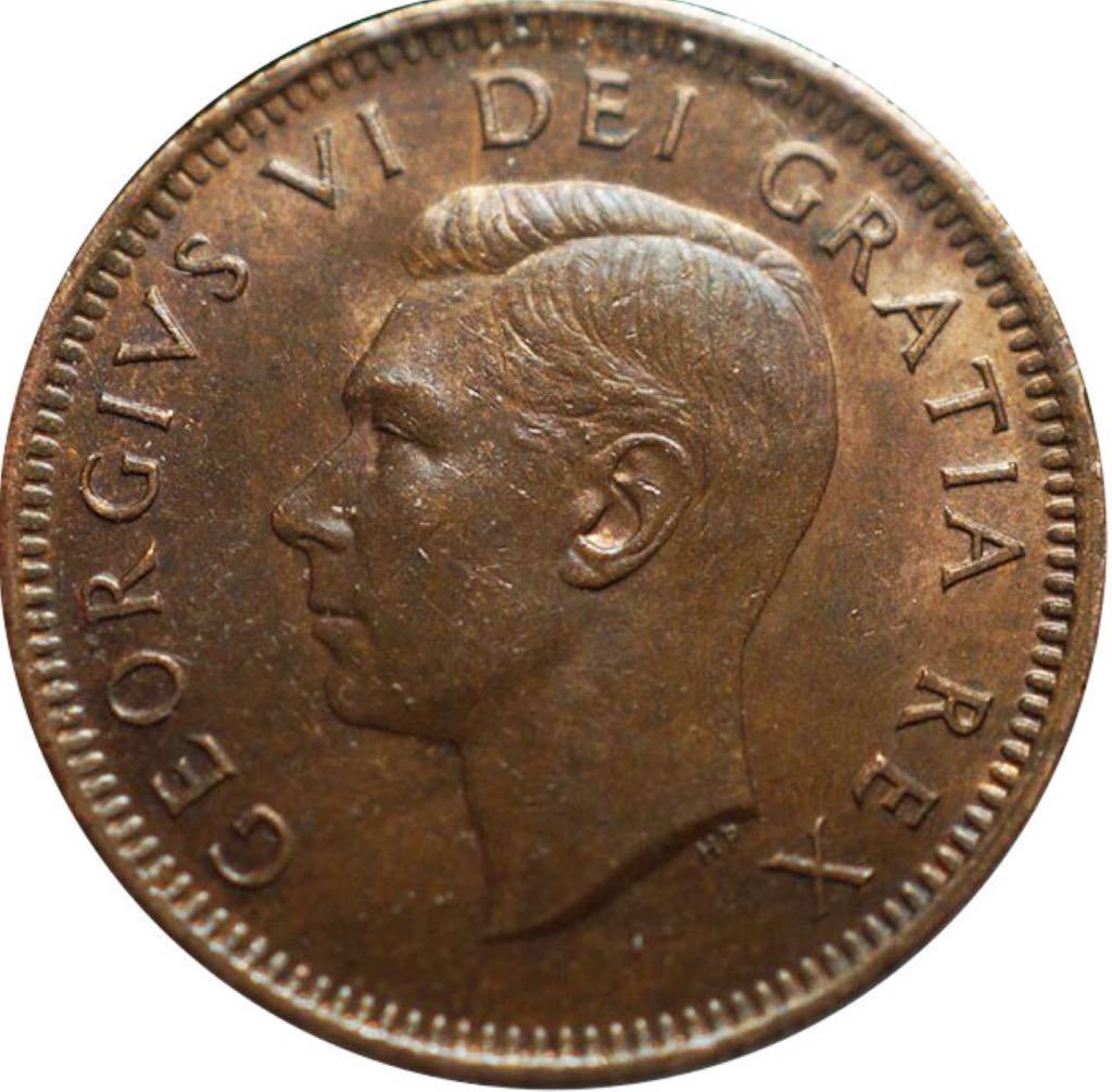 Canadian Copper 1 Cent Coin 1948 coin collectible - Main Image 2
