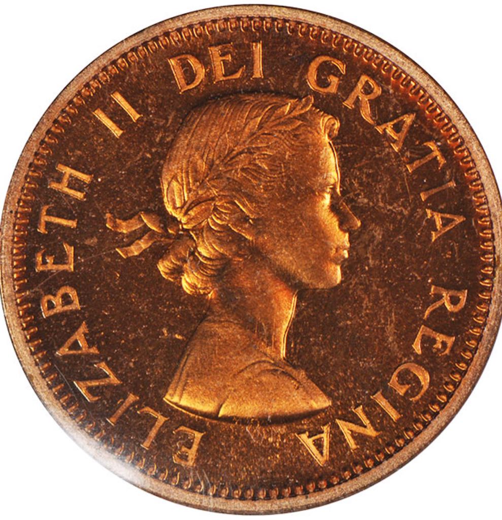 Canadian Copper 1 Cent Coin 1954  coin collectible - Main Image 2