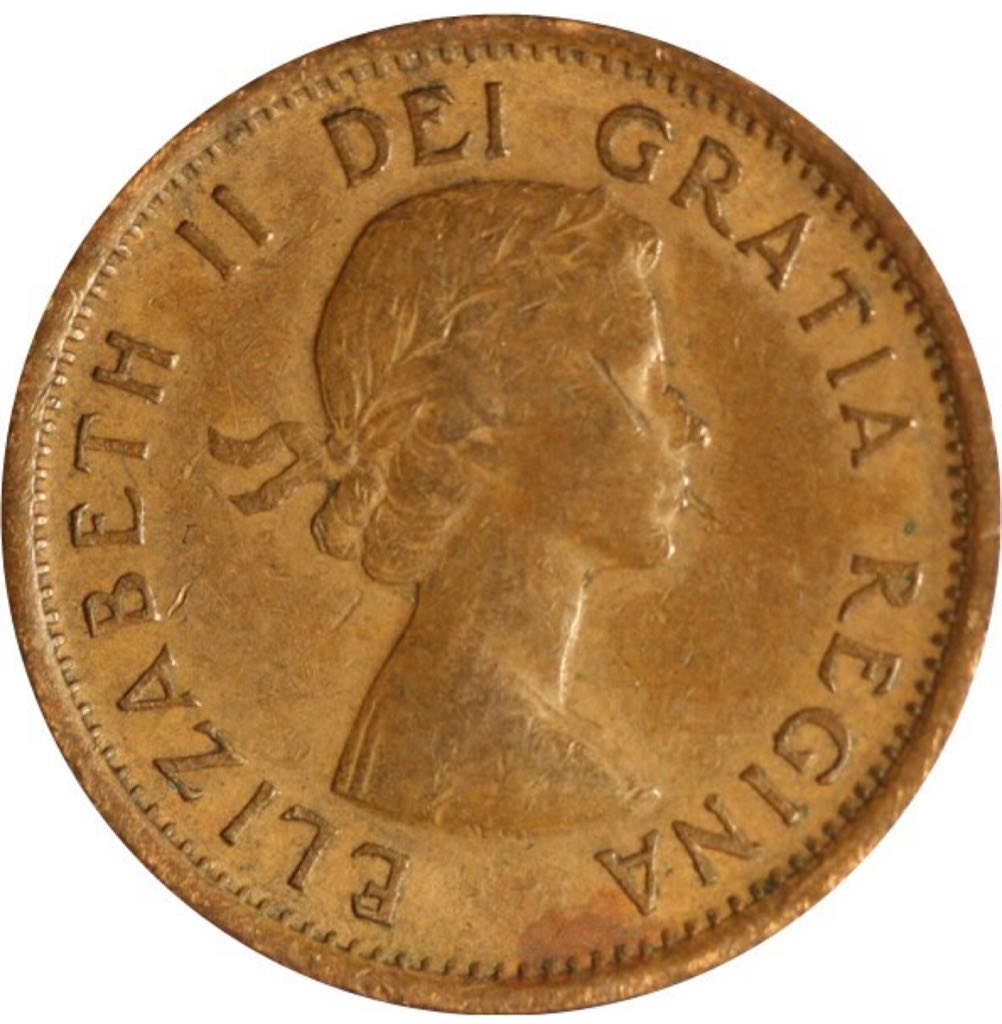 Canadian Copper 1 Cent Coin 1955  coin collectible - Main Image 2