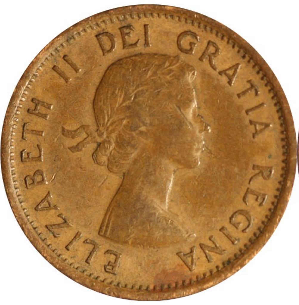 Canadian Copper 1 Cent Coin 1955  coin collectible - Main Image 2