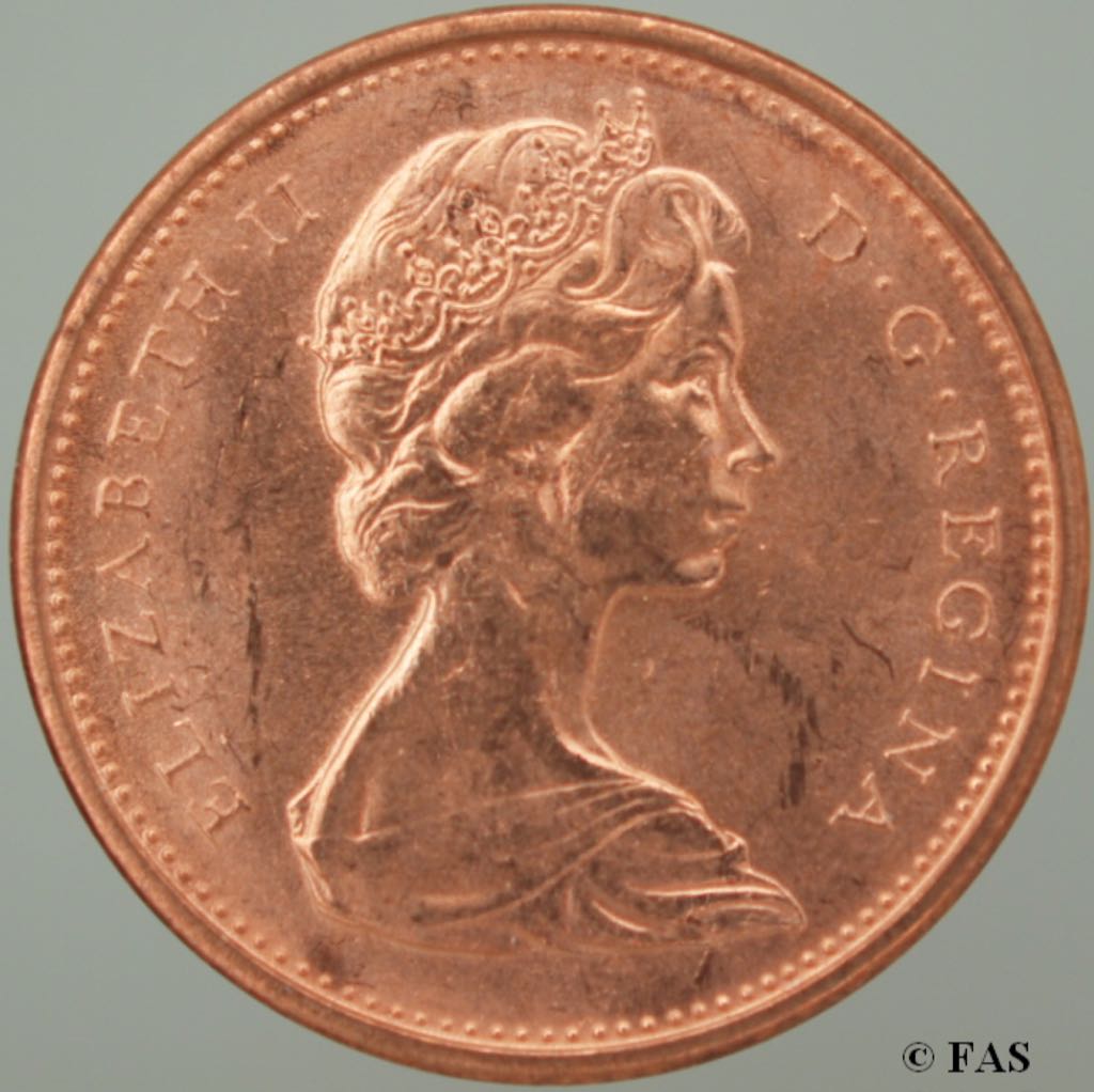 Canadian Copper 1 Cent Coin 1965  coin collectible - Main Image 2