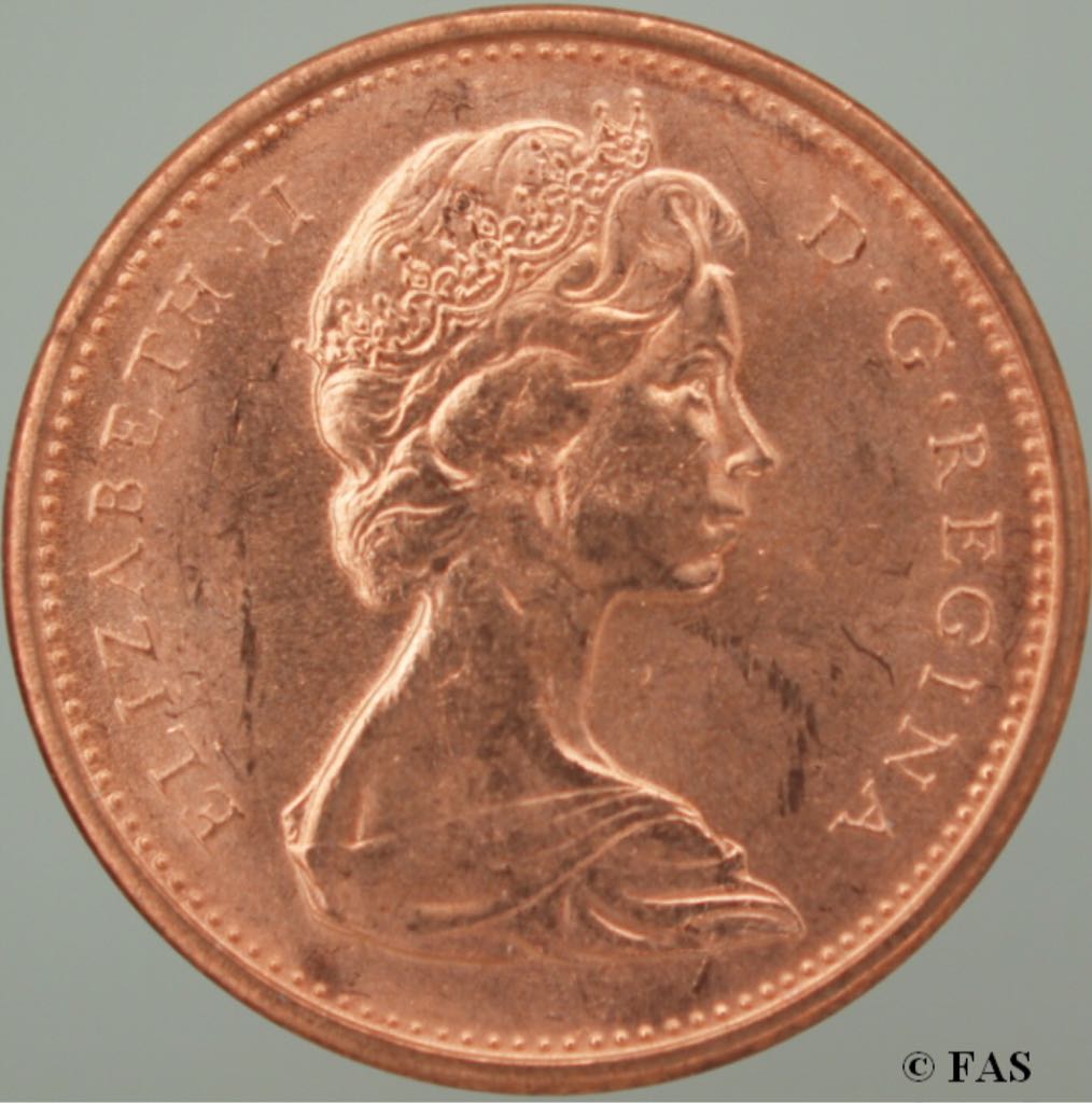 Canadian Copper 1 Cent Coin 1965  coin collectible - Main Image 2