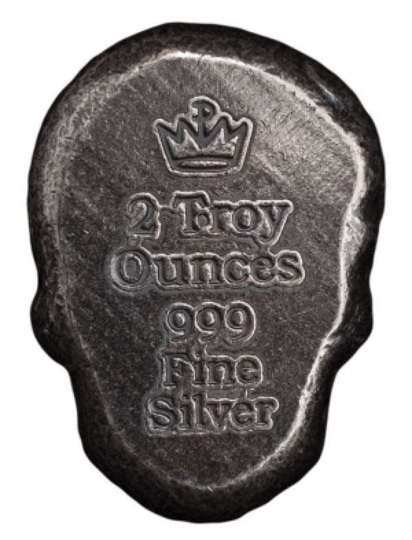 Monarch Day Of The Dead- Rose 2 Oz Silver Skull  coin collectible - Main Image 2