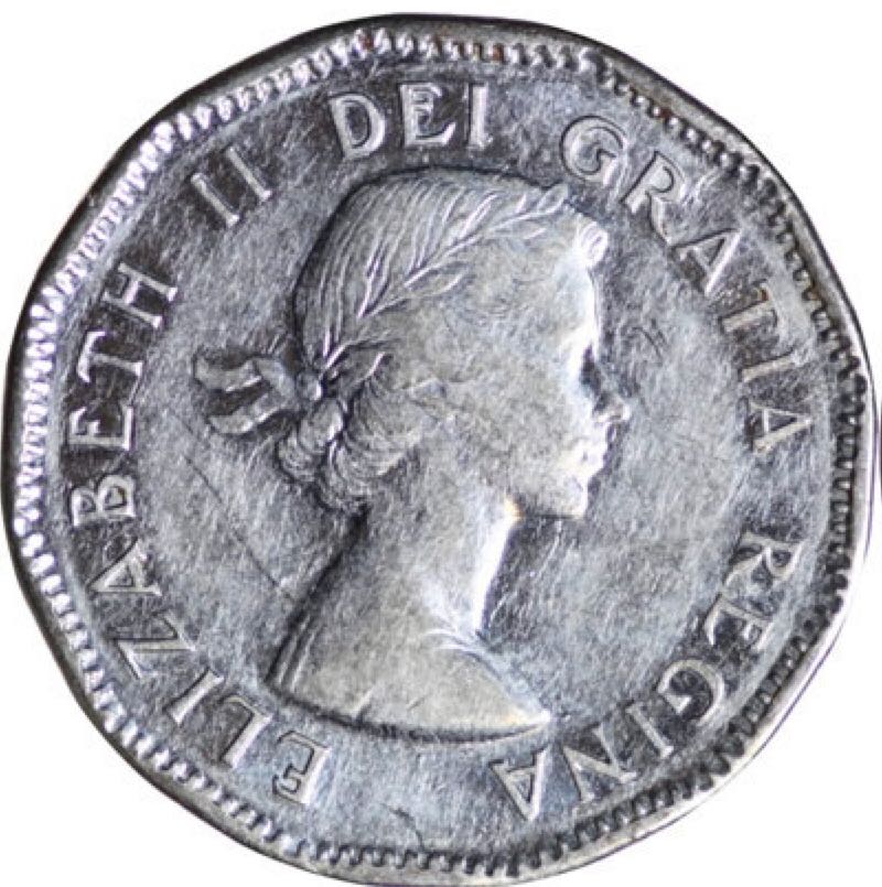 Canadian Steel 5 Cent Coin 1953  coin collectible - Main Image 2