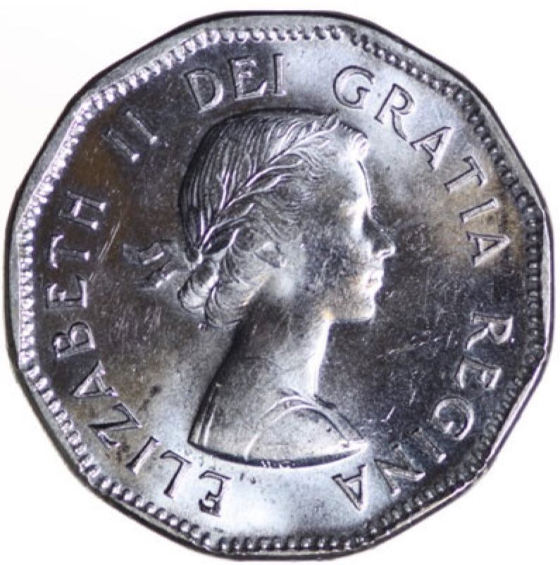 Canadian Steel 5 Cent Coin 1954  coin collectible - Main Image 2