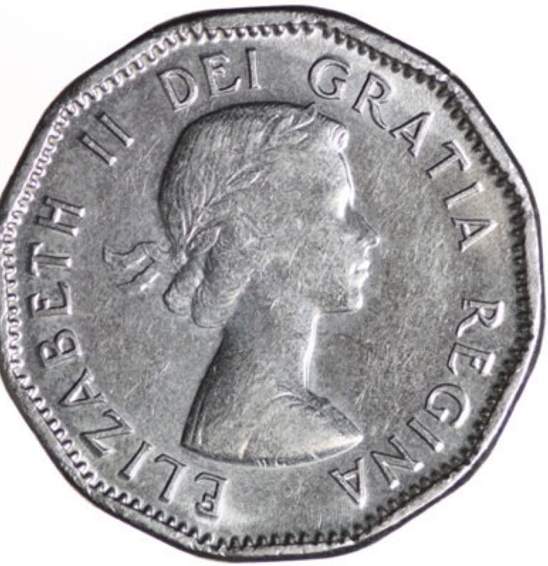 Canadian Steel 5 Cent Coin 1955  coin collectible - Main Image 2