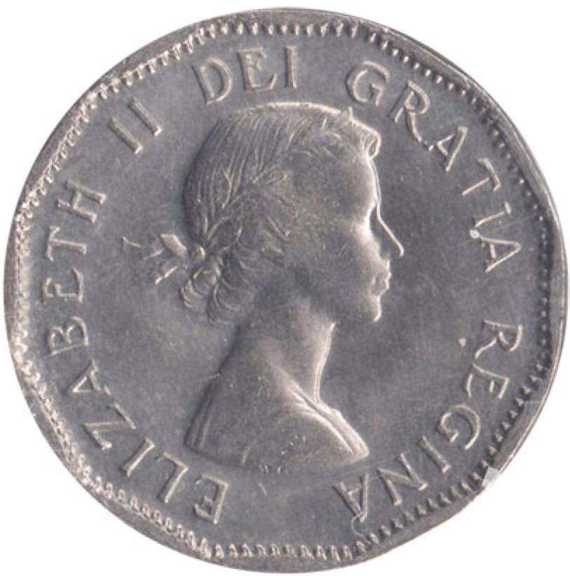 Canadian Steel 5 Cent Coin 1957  coin collectible - Main Image 2