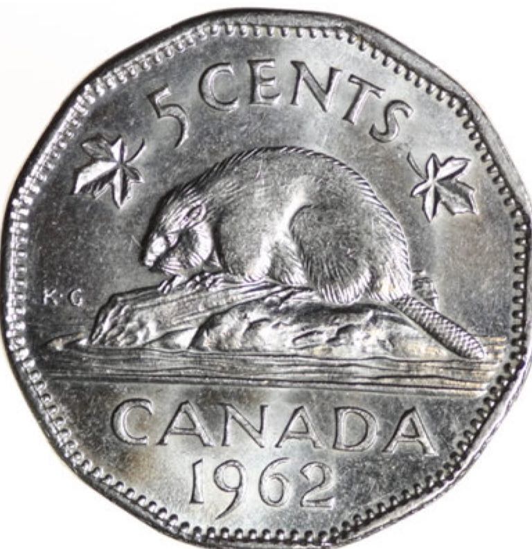 Roll Of Canadian Nickel 5 Cent Coins