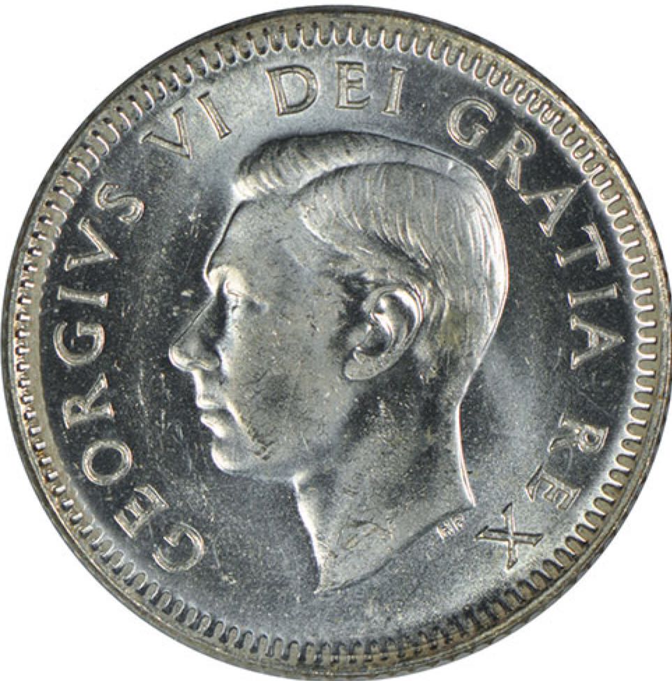 Canadian Silver 10 Cent Coin 1951  coin collectible - Main Image 2