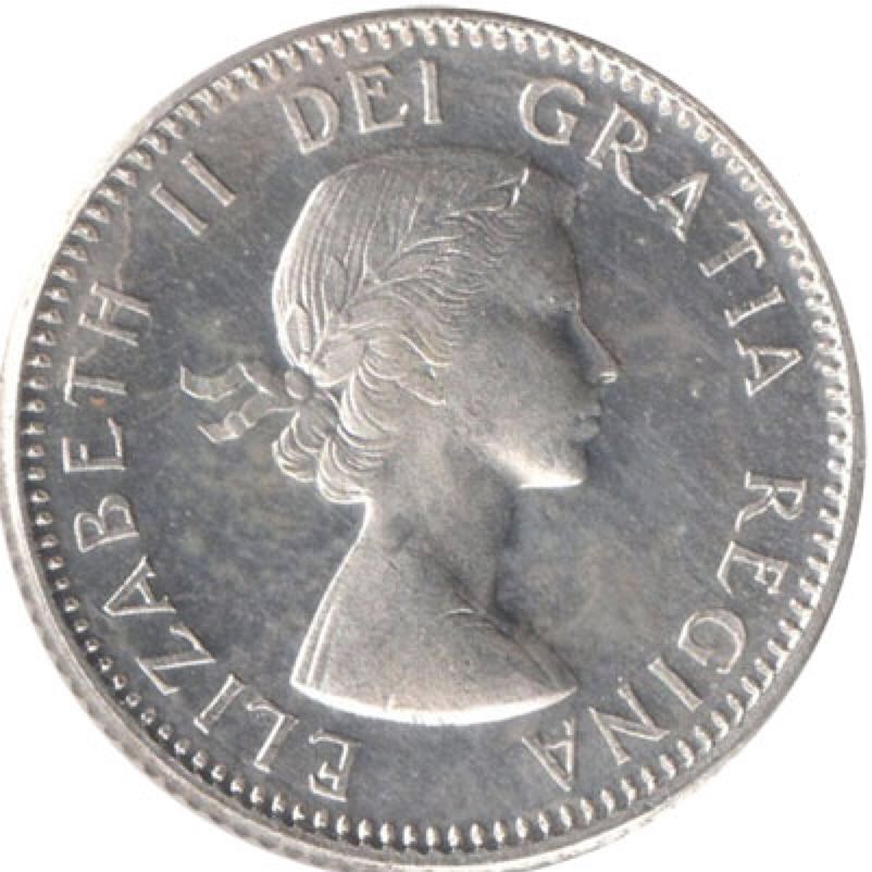 Canadian Silver 10 Cent Coin 1955  coin collectible - Main Image 2