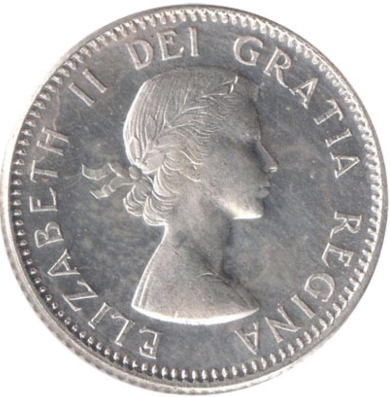 Canadian Silver 10 Cent Coin 1955  coin collectible - Main Image 2