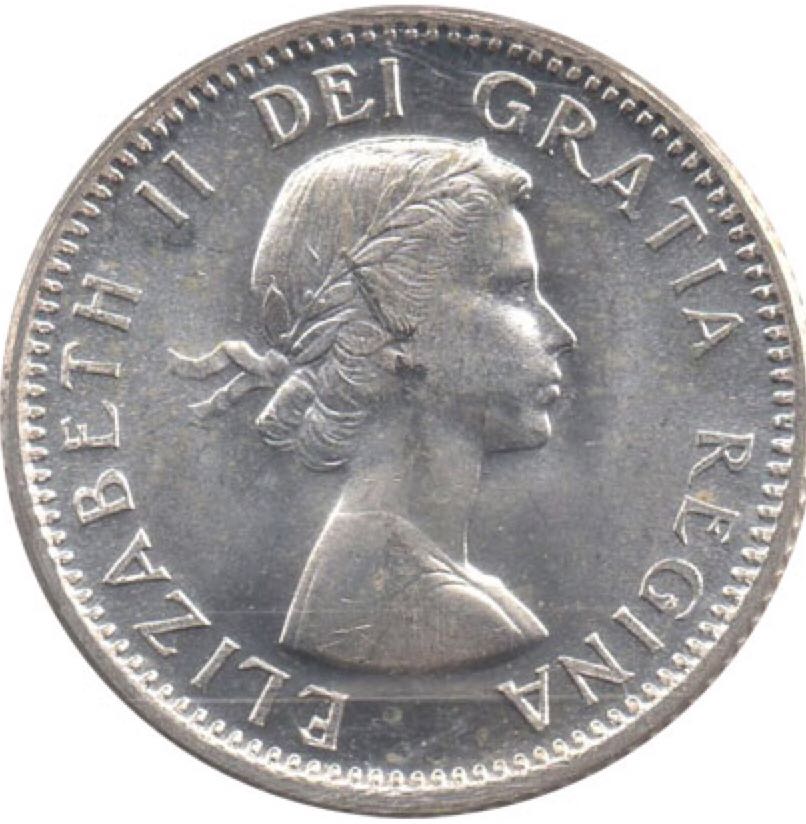 Canadian Silver 10 Cent Coin 1957  coin collectible - Main Image 2