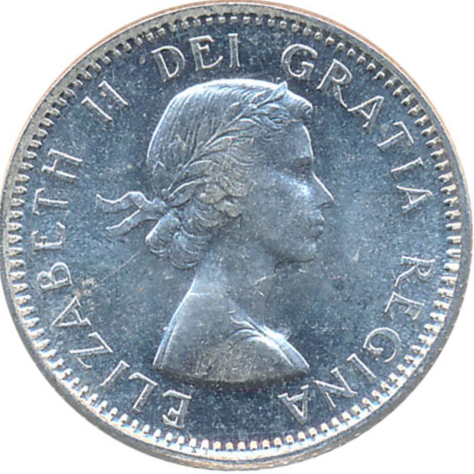 1959 Canadian Silver 10 Cent Coin  coin collectible - Main Image 2