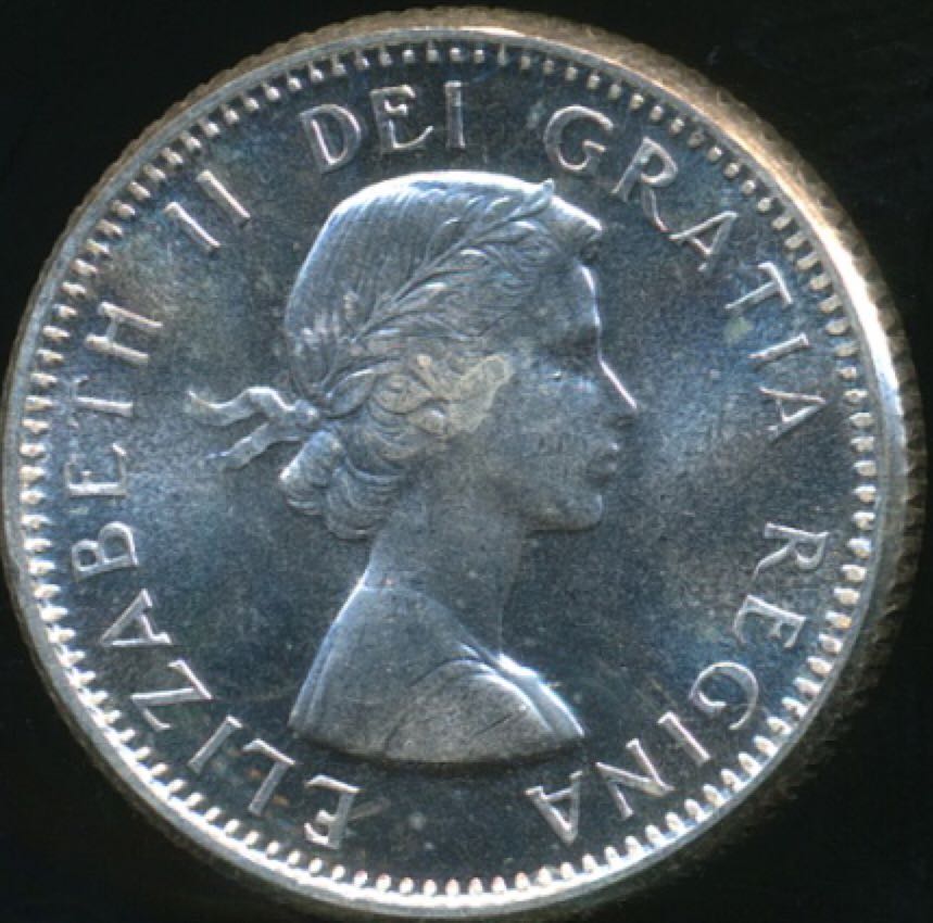 Canadian Silver 10 Cent Coin 1960  coin collectible - Main Image 2