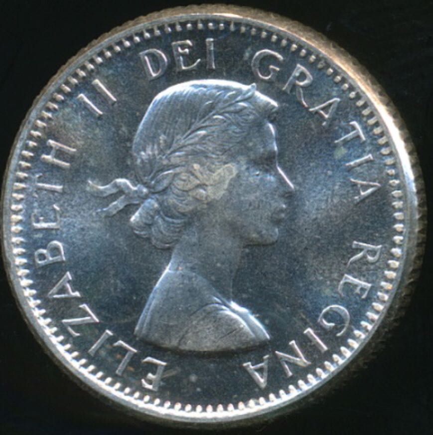 Canadian Silver 10 Cent Coin 1960  coin collectible - Main Image 2