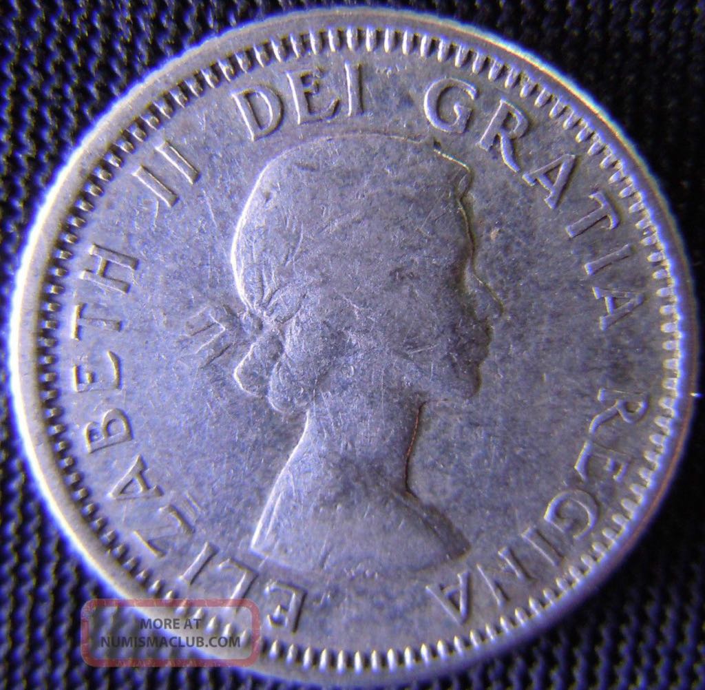 Canadian Silver 10 Cent Coin 1961  coin collectible - Main Image 2