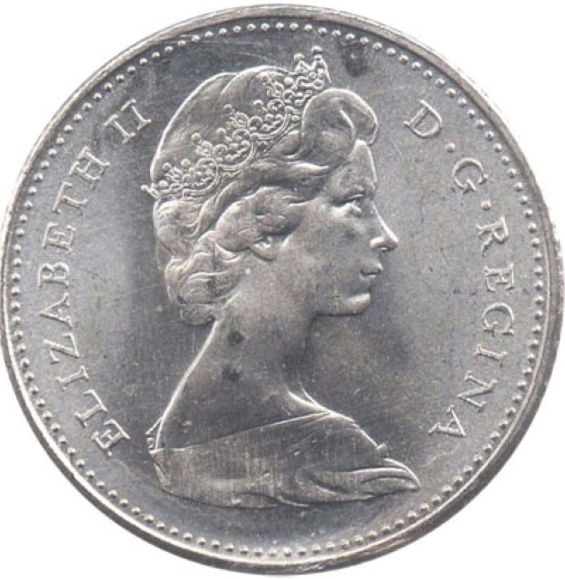 Canadian Silver 10 Cent Coin 1966  coin collectible - Main Image 2