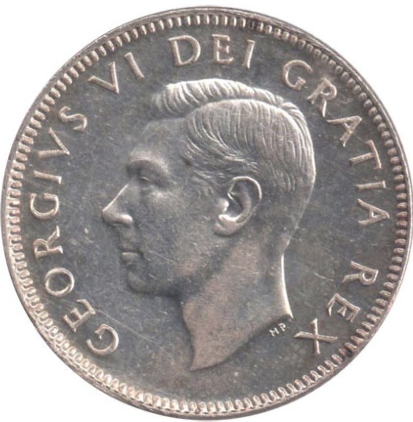 Canadian Silver 25 Cent Coin 1950 coin collectible - Main Image 2
