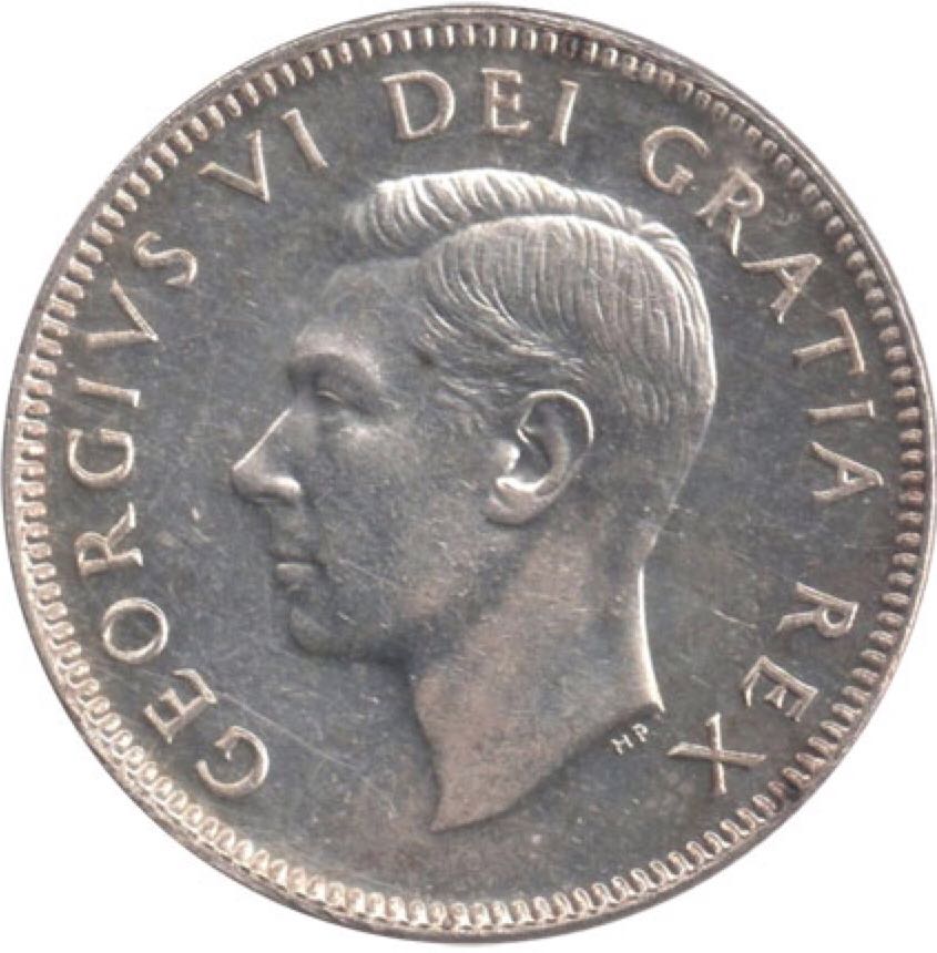 Canadan Silver 25 Cent Coin 1950  coin collectible - Main Image 2