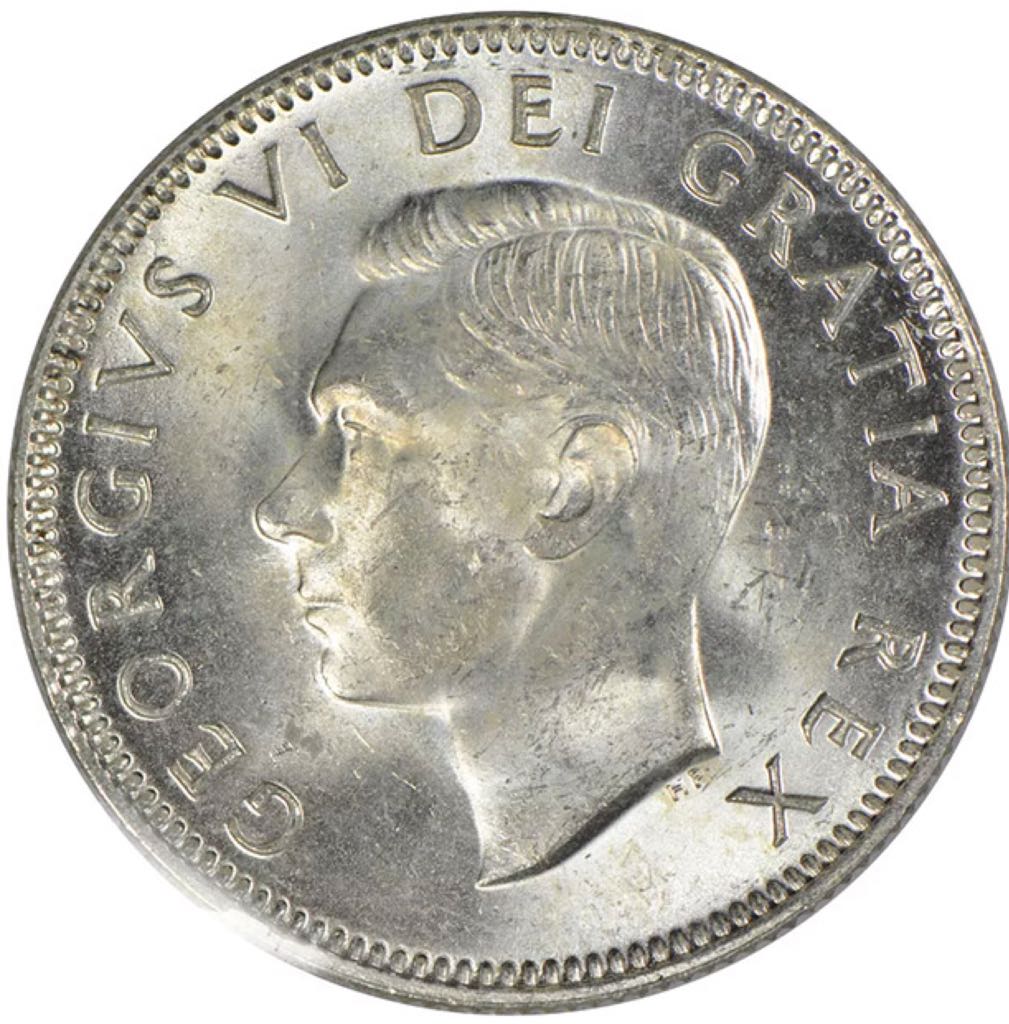 Canadian Silver 25 Cent Coin 1951  coin collectible - Main Image 2