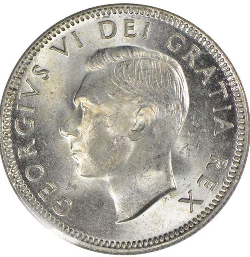 Canadian Silver 25 Cent Coin 1951  coin collectible - Main Image 2