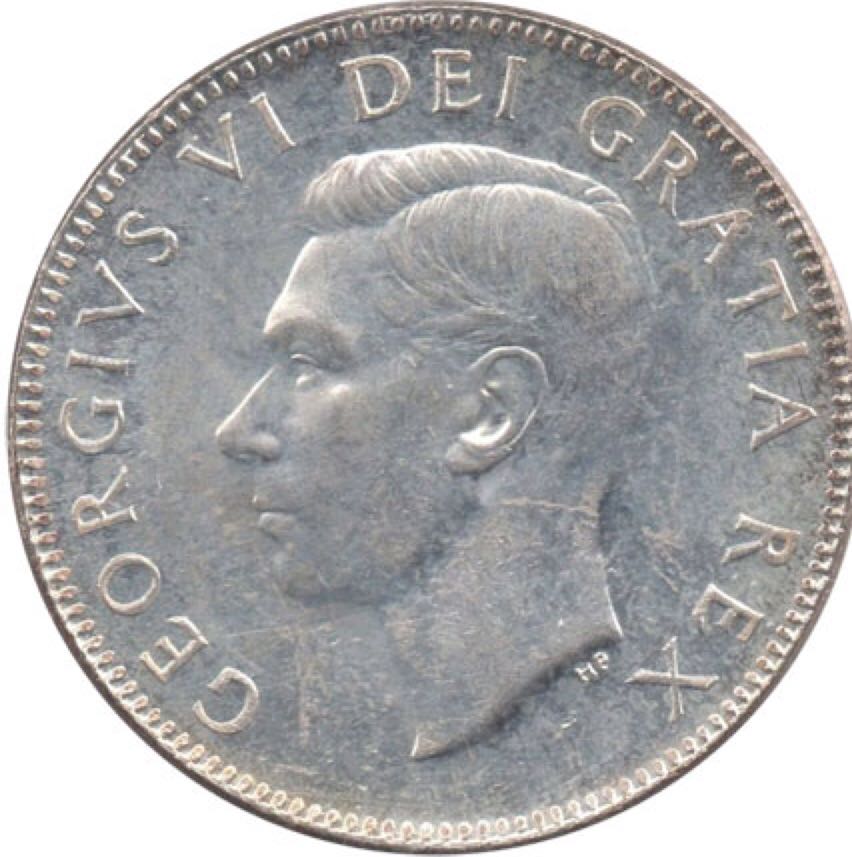 Canadian Silver 25 Cent Coin 1952  coin collectible - Main Image 2